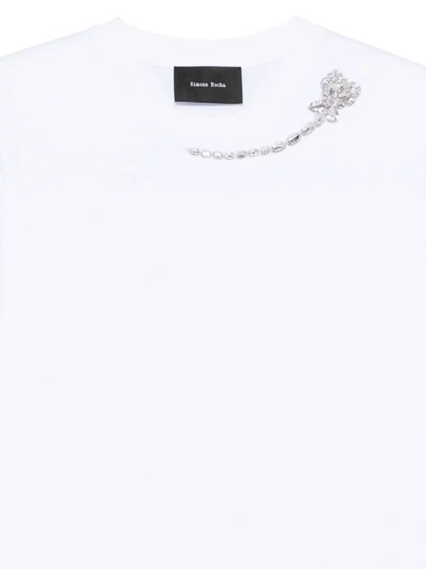 Simone Rocha embellished chain T-shirt - White - zdjęcie produktu nr 2