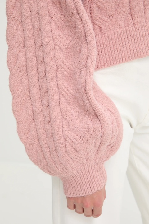Answear.LAB sweter z wełną damski kolor różowy ciepły - zdjęcie produktu nr 2