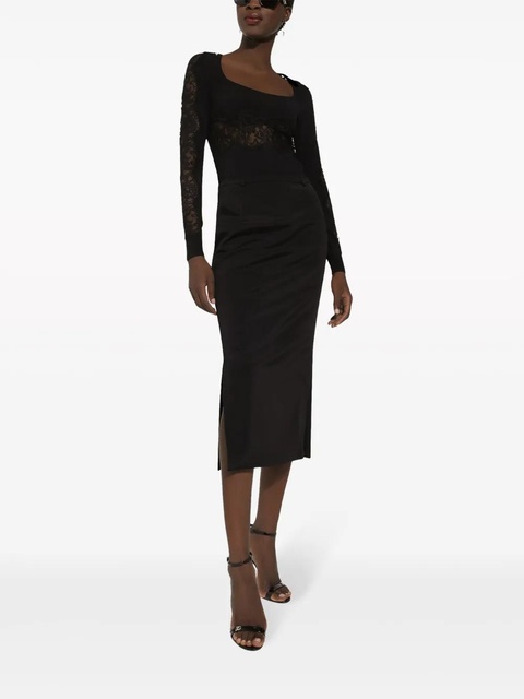 Dolce & Gabbana floral-lace knit jumper - Black - zdjęcie produktu nr 2