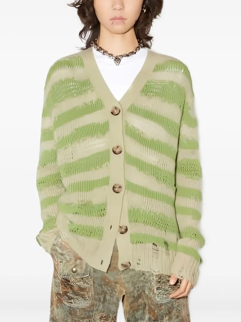 Acne Studios striped cardigan - Green - zdjęcie produktu nr 1