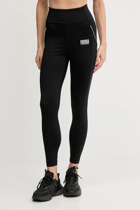 EA7 Emporio Armani legginsy treningowe damskie kolor czarny gładkie AF13534.7W000594 - zdjęcie produktu nr 1