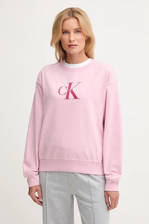 Calvin Klein Jeans bluza damska kolor różowy z nadrukiem LV047B234G - zdjęcie produktu nr 1