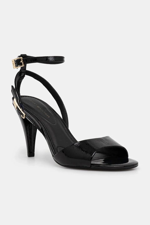 Tommy Hilfiger szpilki skórzane TH ELEGANT PATENT SANDAL kolor czarny FW0FW08961 - zdjęcie produktu nr 1
