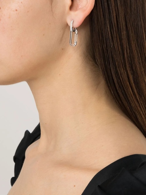 EÉRA crystal-embellished hoop earrings - Silver - zdjęcie produktu nr 1