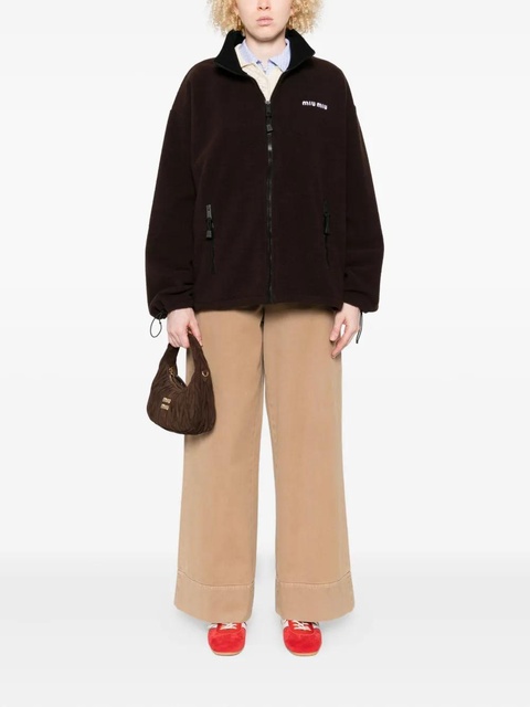 Miu Miu zip-up fleece sweatshirt - Brown - zdjęcie produktu nr 2