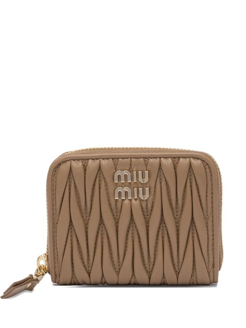 Miu Miu matelassé zip-around wallet - Brown - zdjęcie produktu nr 1