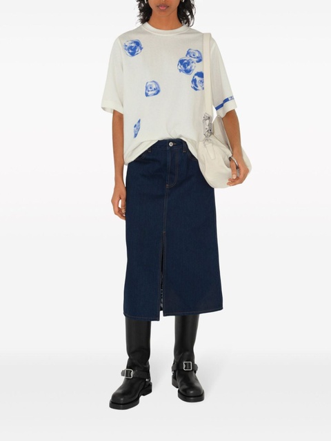 Burberry rose-print cotton T-shirt - White - zdjęcie produktu nr 2