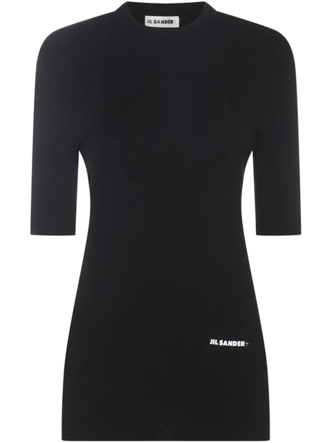 Jil Sander logo-print mini dress - Black - zdjęcie produktu nr 2