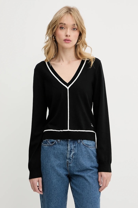 Karl Lagerfeld sweter damski kolor czarny lekki A3W18023 - zdjęcie produktu nr 1