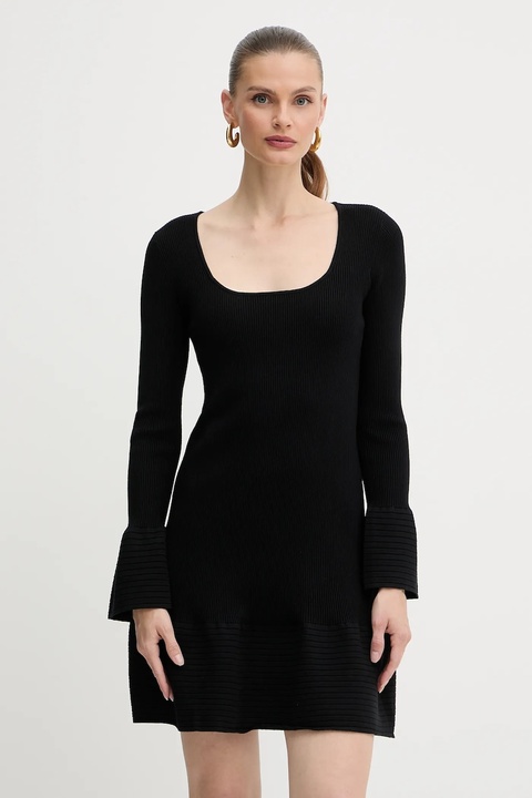 Twinset sukienka kolor czarny mini rozkloszowana 252AP3191 - zdjęcie produktu nr 1