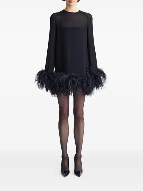 16Arlington Hodi feather-trim mini dress - Black - zdjęcie produktu nr 2