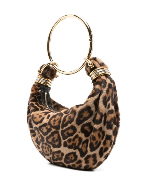 Chloé bracelet-handle shearling shoulder bag - Brown - zdjęcie produktu nr 1