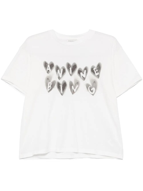 ANINE BING Cade Hearts T-shirt - White - zdjęcie produktu nr 1