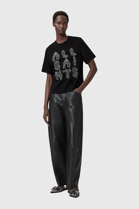 AllSaints t-shirt bawełniany damski kolor czarny W148JD - zdjęcie produktu nr 2
