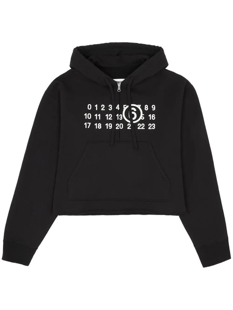 MM6 Maison Margiela numbers-motif zip-up hoodie - Black - zdjęcie produktu nr 1