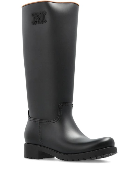 Max Mara logo-patch rain boots - Black - zdjęcie produktu nr 1