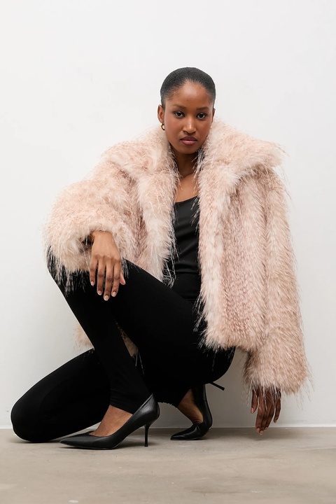 Answear.LAB kurtka kolor beżowy przejściowa oversize - zdjęcie produktu nr 1