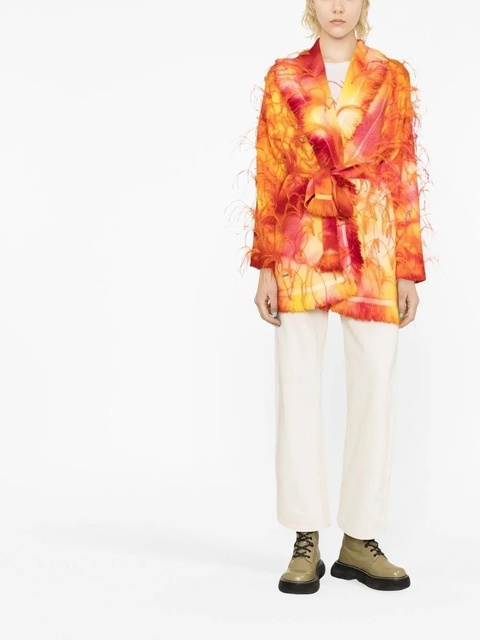 Alanui Sunset feather-trim cardigan - Yellow - zdjęcie produktu nr 2