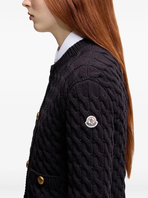 Moncler cable-knit button-up cardigan - Blue - zdjęcie produktu nr 2