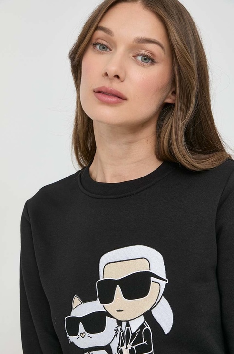Karl Lagerfeld bluza damska kolor czarny - zdjęcie produktu nr 2