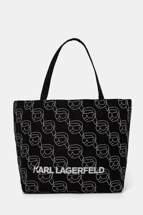 Karl Lagerfeld torebka bawełniana kolor czarny A1W50023 - zdjęcie produktu nr 1