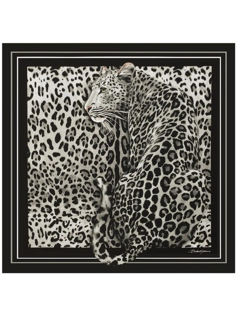 Dolce & Gabbana leopard-print scarf - Black - zdjęcie produktu nr 2