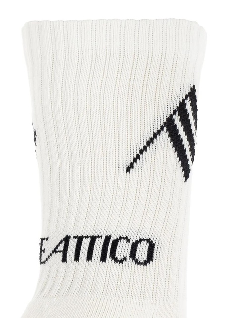 The Attico intarsia-logo socks - White - zdjęcie produktu nr 1