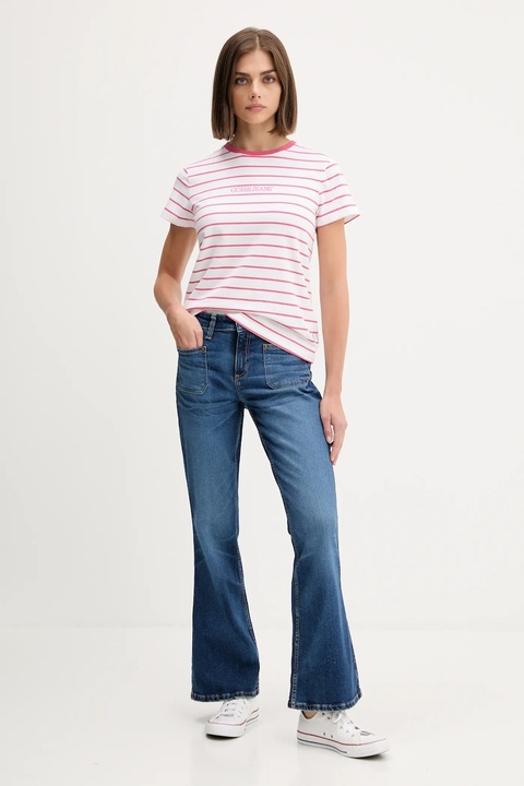 Guess Jeans t-shirt damski kolor różowy W4BI53 KCIE1 - zdjęcie produktu nr 1