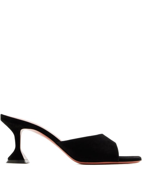 Amina Muaddi flared-heel suede mules - Black - zdjęcie produktu nr 1