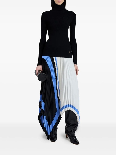 Proenza Schouler pleated patterned asymmetric skirt - White - zdjęcie produktu nr 1