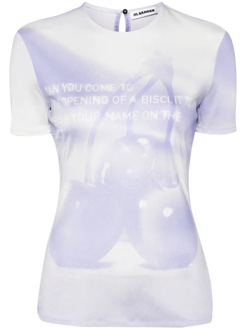 Jil Sander graphic-print jersey T-shirt - Blue - zdjęcie produktu nr 1
