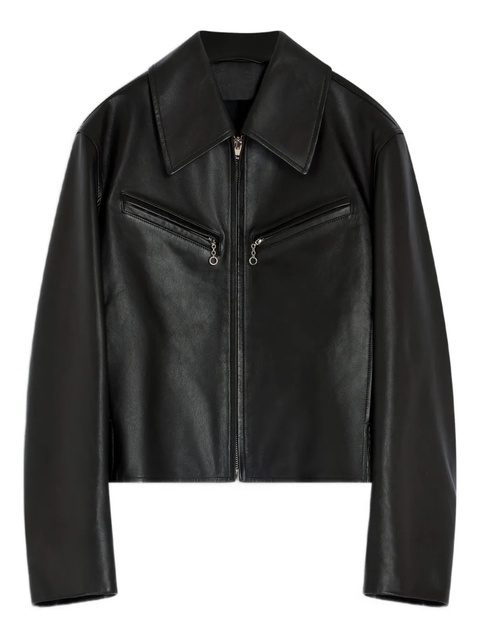 LEMAIRE zip-front leather jacket - Brown - zdjęcie produktu nr 1
