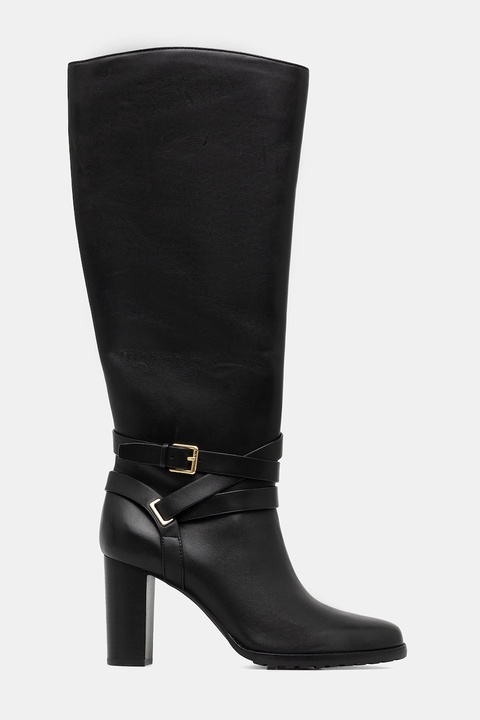 Lauren Ralph Lauren kozaki skórzane Cllns Tl Hl damskie kolor czarny na słupku 802967777001 - zdjęcie produktu nr 2