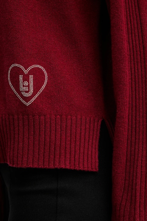 Liu Jo sweter z dodatkiem wełny damski kolor bordowy MF5444 MS76L - zdjęcie produktu nr 2