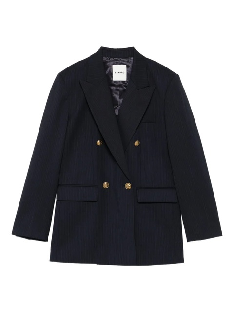 SANDRO pinstripe double-breasted blazer - Blue - zdjęcie produktu nr 1