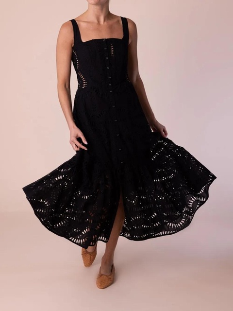 Charo Ruiz Ibiza Nissy embroidered maxi dress - Black - zdjęcie produktu nr 2