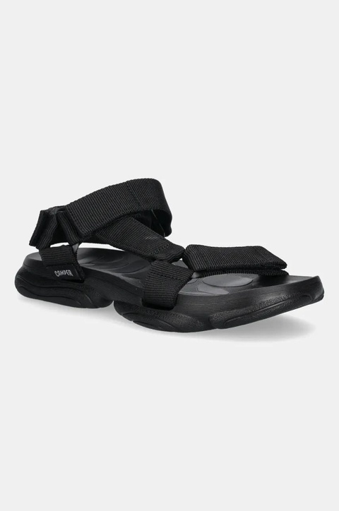 Camper sandały Karst Sandal damskie kolor czarny na małym obcasie K201794-001 - zdjęcie produktu nr 1