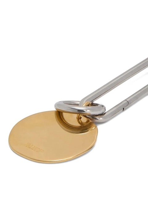 Jil Sander round-pendant keyring - Silver - zdjęcie produktu nr 2