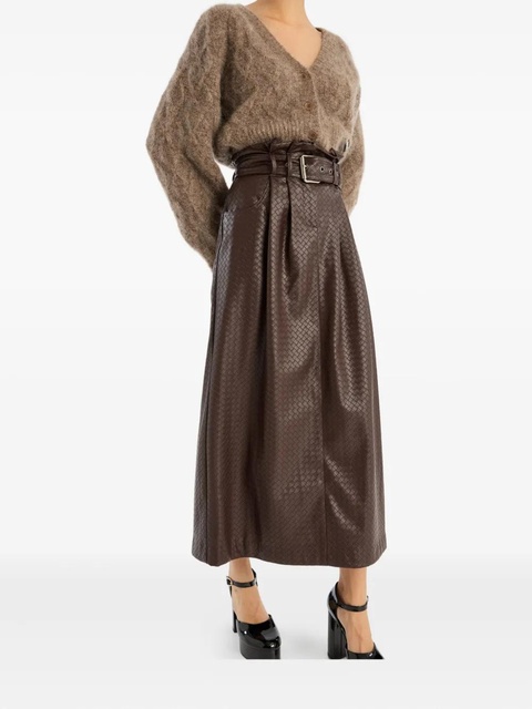 ROTATE BIRGER CHRISTENSEN belted midi skirt - Brown - zdjęcie produktu nr 2