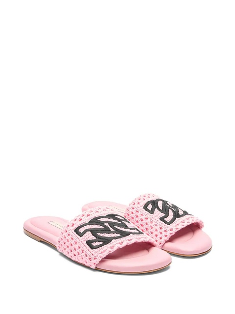 Casadei crochet-embroidered flat sandals - Pink - zdjęcie produktu nr 2