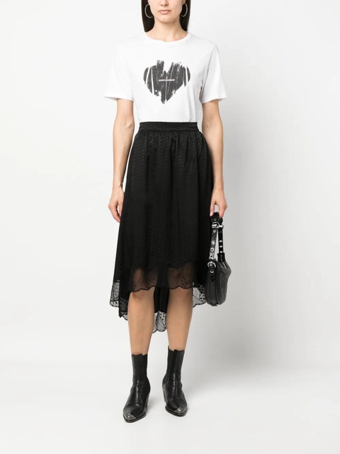 Zadig&Voltaire lace-trim silk skirt - Black - zdjęcie produktu nr 1