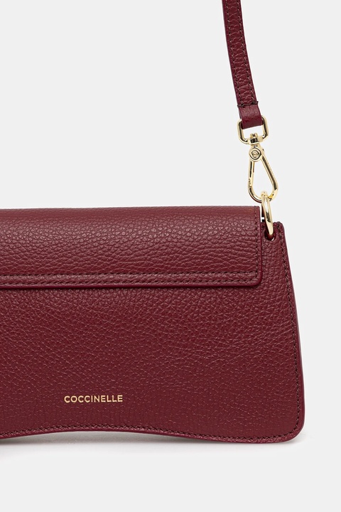 Coccinelle torebka skórzana kolor bordowy E5 SSL 27 01 01 - zdjęcie produktu nr 1