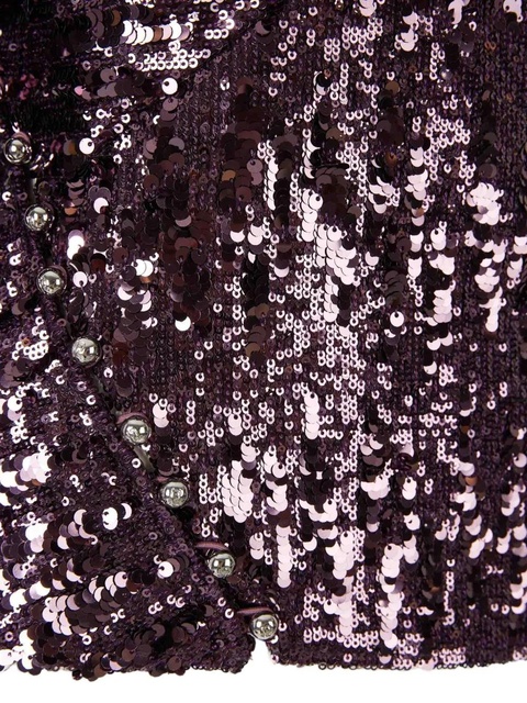 Rabanne sequin-detail long-sleeve top - Purple - zdjęcie produktu nr 2