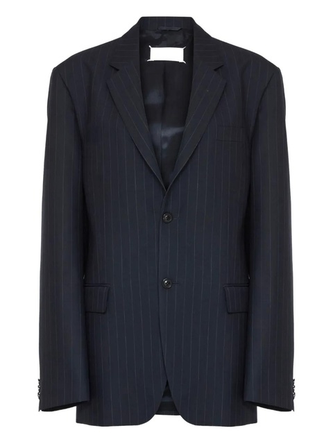 Maison Margiela pinstripe single-breasted blazer - Blue - zdjęcie produktu nr 1