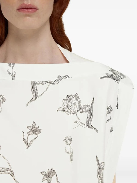 Ferragamo floral-print midi dress - White - zdjęcie produktu nr 2