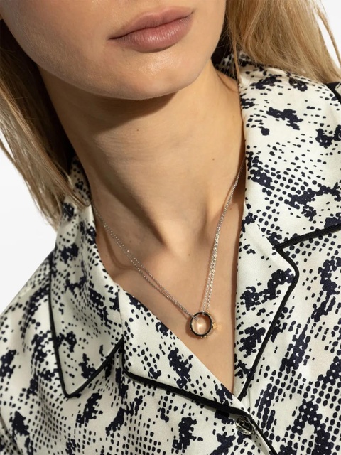 Tory Burch logo charm necklace - Silver - zdjęcie produktu nr 2