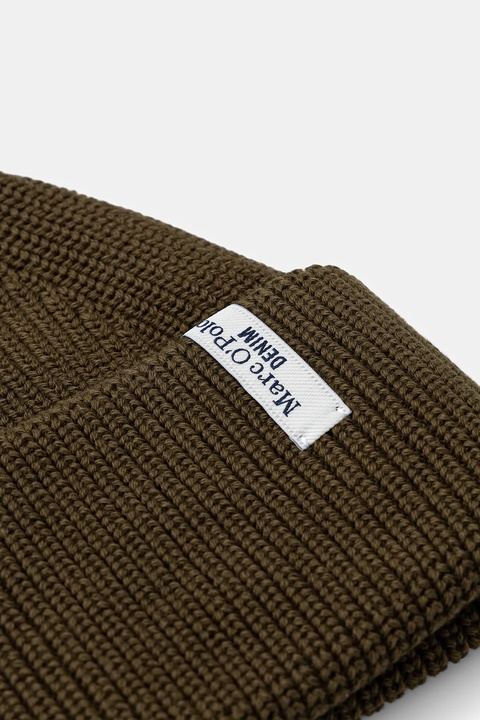 Marc O'Polo czapka bawełniana kolor zielony 5000007169 - zdjęcie produktu nr 2