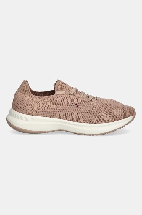 Tommy Hilfiger sneakersy TH KNIT RUNNER damskie kolor beżowy FW0FW08813 - zdjęcie produktu nr 2