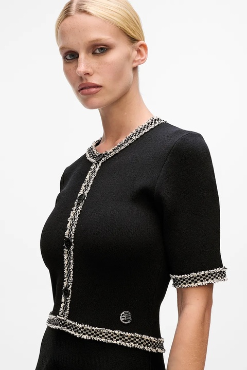 Karl Lagerfeld sukienka kolor czarny mini rozkloszowana A4W13024 - zdjęcie produktu nr 2