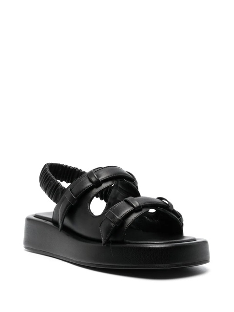 Elleme Loop platform leather slingback sandals - Black - zdjęcie produktu nr 1